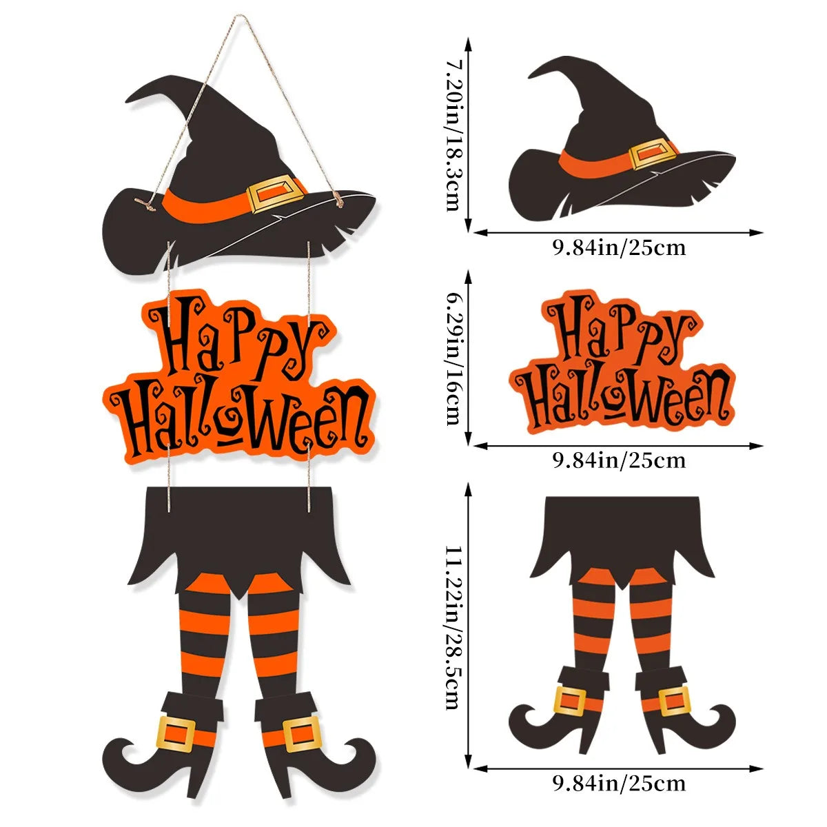 Halloween Witch Leg Hat Door Sign Ghost Festival Party DIY Door Pendant Trick Or Treat Kids Favors Happy Halloween Day 2025