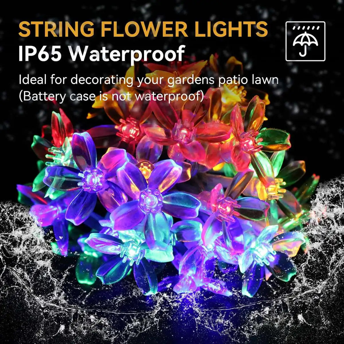 1PC Flower Fairy Lights Battery Operated String Lights Waterproof 10/20/30/40 LED Cherry Blossom Lights For Patry Wedding Decor