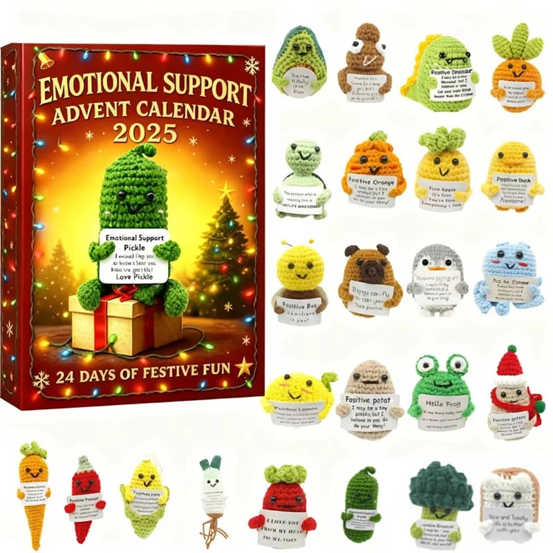 Emotional Support Advent Calendar Acrylic Ornament Birthday Christmas Gift for All Ages 24 Days Countdown Advent Calendar New