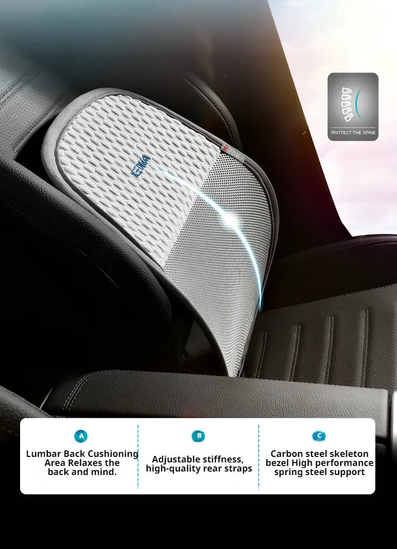 Car Chair Back Cusion Mesh Lumbar Anti-Fatigue Brace Elastic Cushion Massage Back Cushion Pad Support Summer Cool Breathable