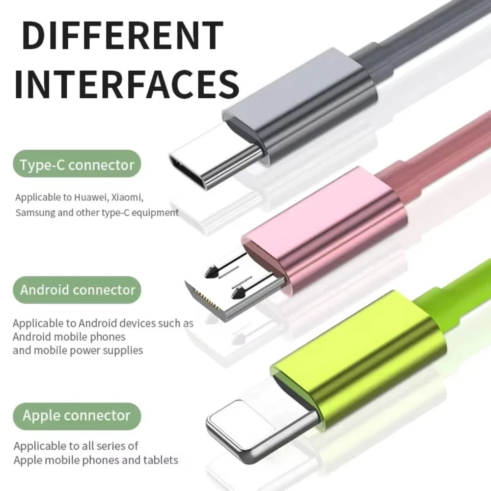 NNBILI 3 in 1 Telescopic Cable Is Suitable for Apple Type C Android Mobile Phone Fast Charging USB Cable for HUWEI iPhone Cable