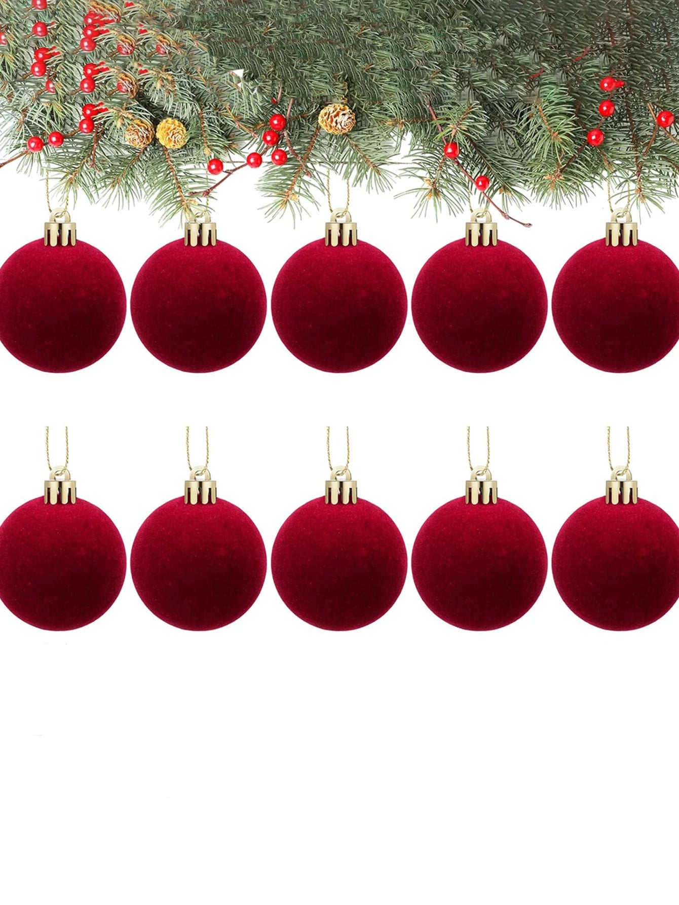 10pcs Christmas Balls,Christmas Tree Decorations Velvet Ball Ornaments for Christmas Party Christmas Decoration Navidad 2025