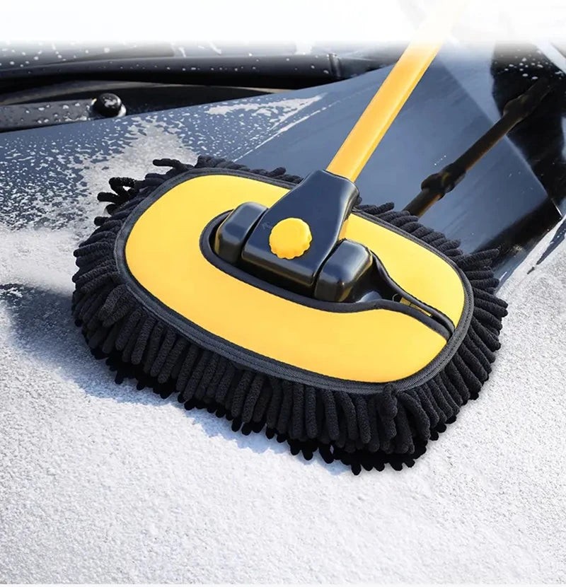 LEIBOO Car Wash Mop Cleaning Brush Telescoping Long Handle Cleaning Mop Retractable Bent Bar Car Wash Brush Car Cleaning Tools