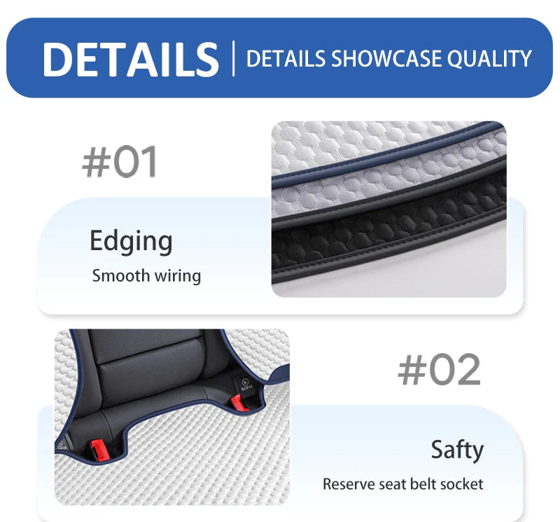 Universal Ice Silk Summer Car Seat Covers Breathable Car Seat Covers Full Set Sweat Absorption Auto Seat Cushion Car Accessories