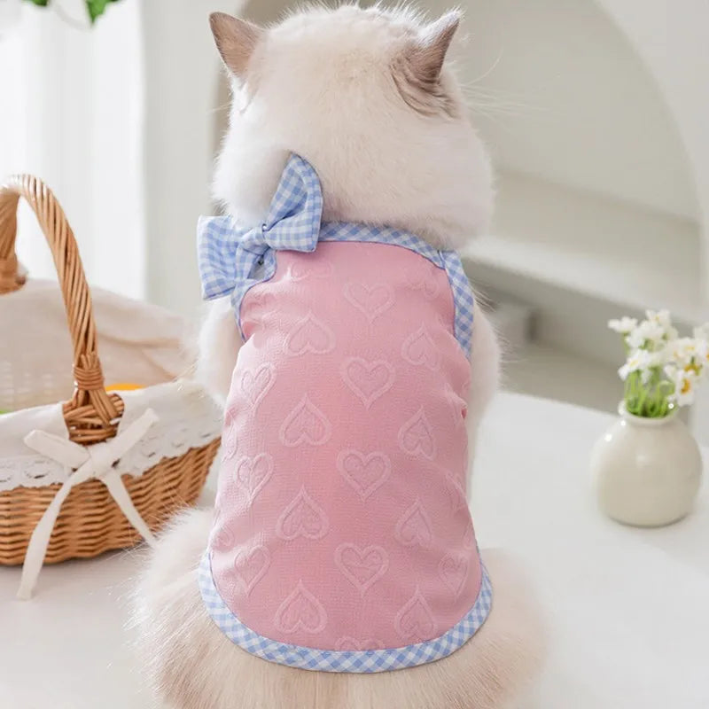 Puppy Summer Clothes Suspender Vest for Small Dogs 2025 Dog Clothing Chihuahua Dog Cooling Vest Love Relief Girls Dog T-Shirt