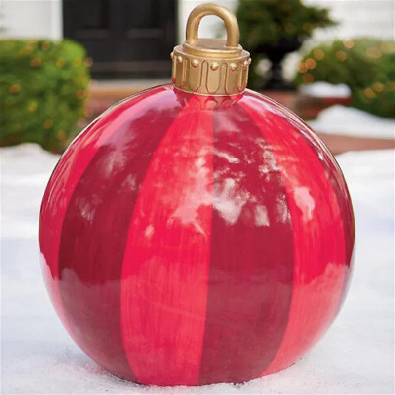 2024 Christmas 60cm Outdoor Inflatable Ball PVC Giant Big Ball Tree Ornament Outdoor Toy Ball Christmas Gift Ornament  2025