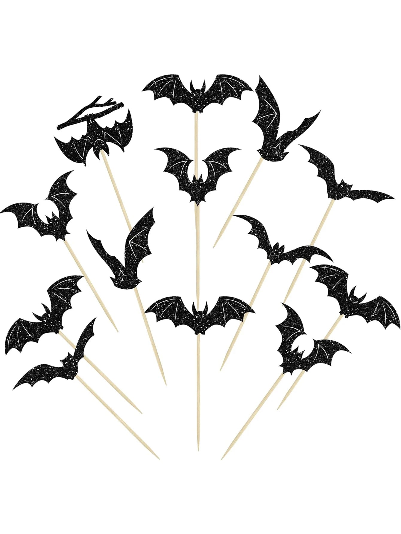 24pcs Halloween Cake Decoration Bat Birthday Cake Topper Halloween Birthday Party Cake Decoration Supplies Halloween Decoration