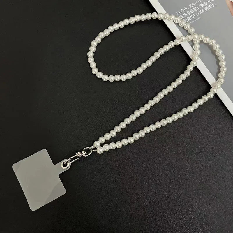 Korean Luxury Mobile Phone Corssbody Lanyard Pearl Bracelets Chain For iPhone 14 15 pro max Samsung Flip 4 S21 s22 S23 Ultra
