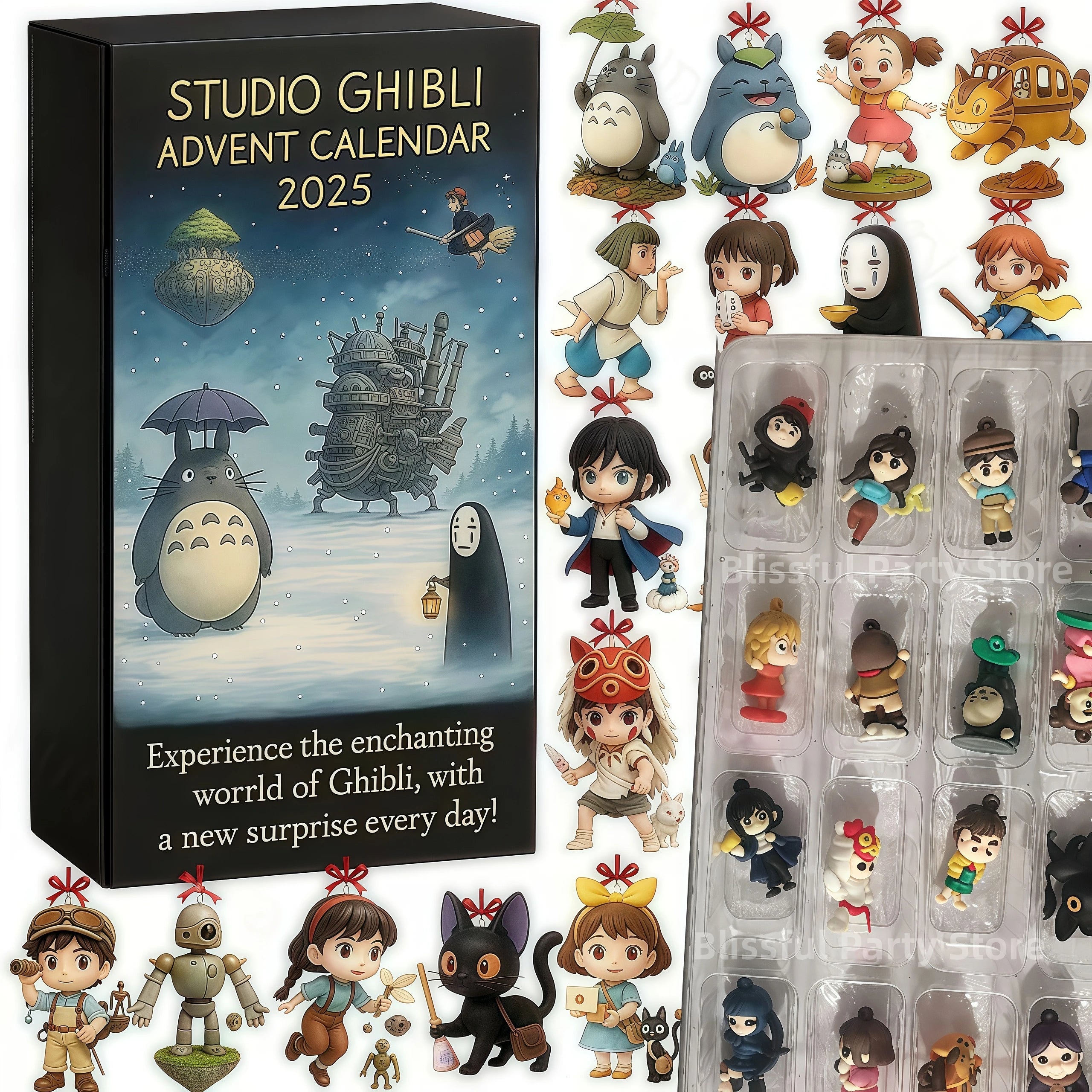 Christmas Advent Calendar 2025 3D Anime Toy Figure Collectible Items Animation Totoroed Kids Calendar Gifts Christmas Decoration