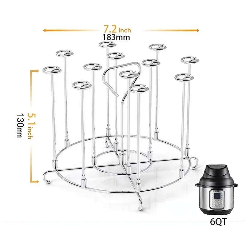 6Qt/8Qt Air Fryer Skewer Stand Vertical Multi-pin Stainless Steel BBQ Holder Air Fryer Accessories for Grilling Kitchen Kabobs