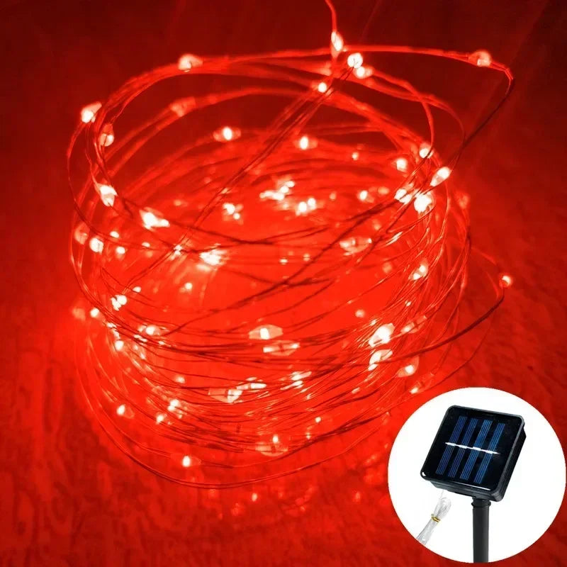 1 Set of Solar Light String OutdoOr Waterproof 8-mode Copper Wire, Fairy Tale Light, Christmas Light, Used for Outdoor Garden