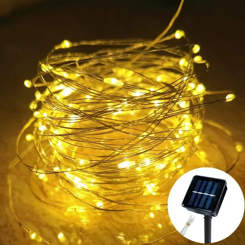 1 Set of Solar Light String OutdoOr Waterproof 8-mode Copper Wire, Fairy Tale Light, Christmas Light, Used for Outdoor Garden
