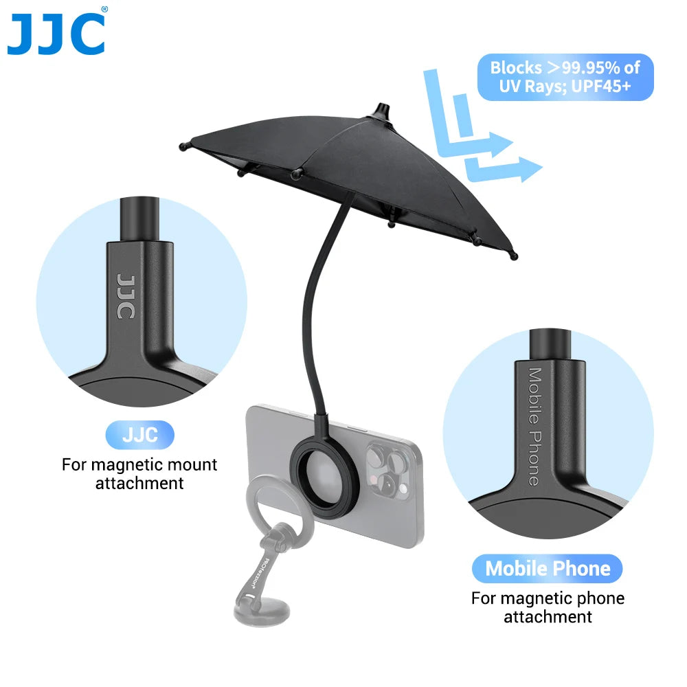 Magnetic Phone Umbrella for Sunlight Rain Universal Mobile Phone Sunshade Shield Umbrella for MagSafe for Outdoor Anti-Glare