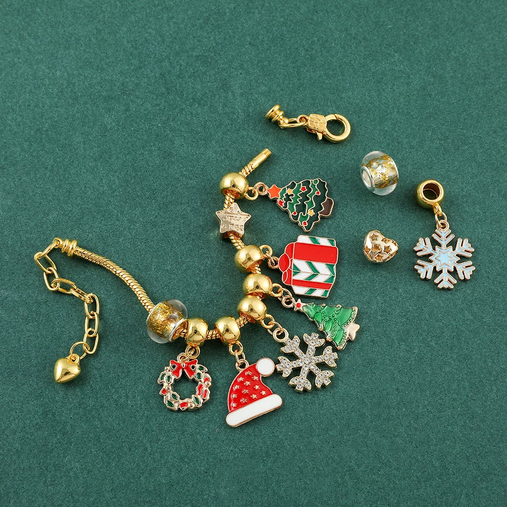 Cute Cartoon Christmas Blind Box Advent Calendar DIY Jewelry Exquisite Bracelets And Necklaces for Girls Birthday Fashion Gifts
