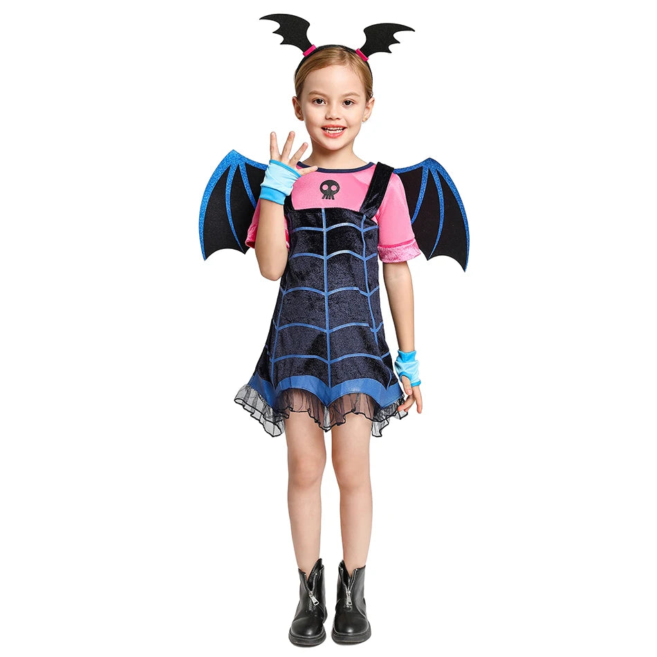 Vampirina Cosplay Dress Girl Kids Princess Clothes Charms Dress Up Christmas Halloween Costume Children Carnival Party