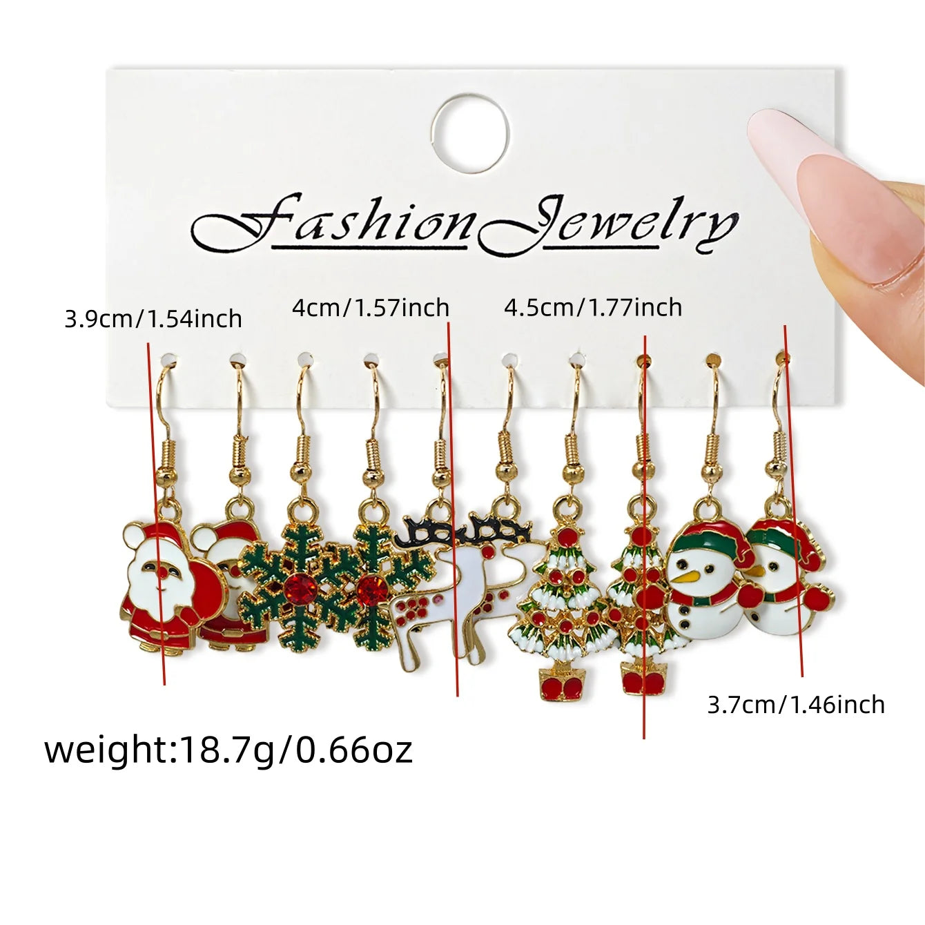 European American Cross Border Christmas Style Jewelry Classic Holiday Santa Claus Christmas Tree Reindeer Earrings Set