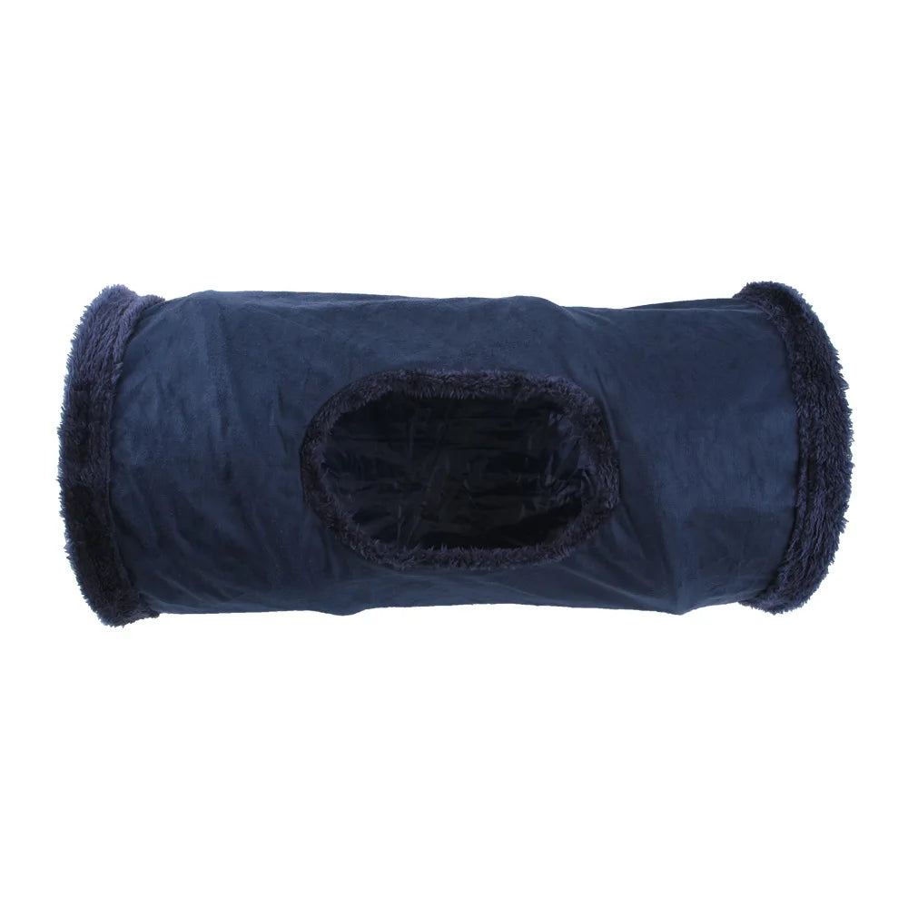 Collapsible Cat Winter Suede Tunnel for Puppy Rabbit Kitten Play Chase Hide Tunnel,Interactive Bedding Toy in 2 ways,3 ways, Cro