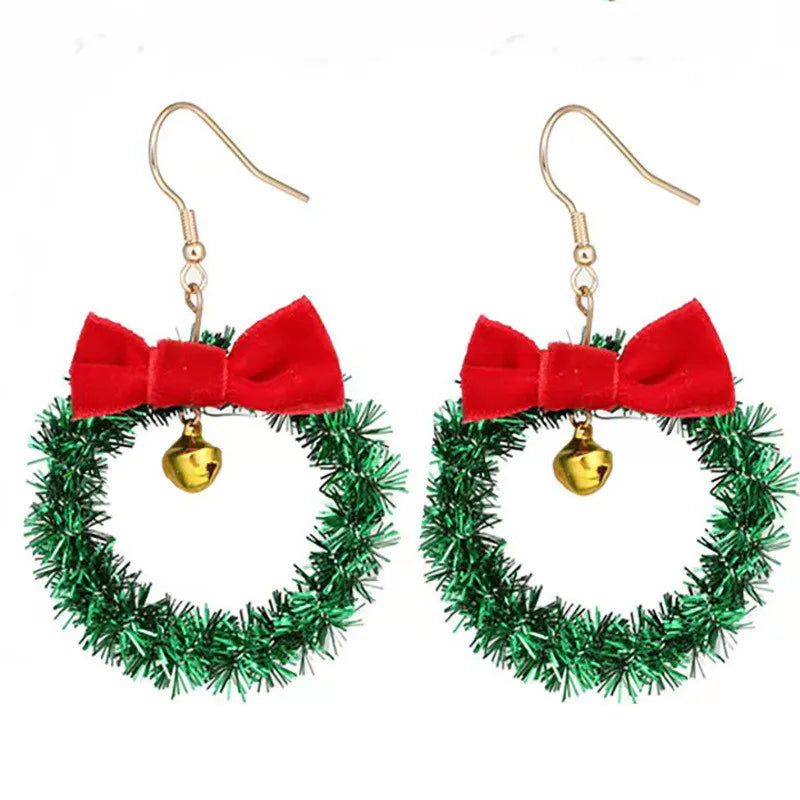 Fashion Christmas Tree Drop Earrings Small Bell Snowflake Earings for Women Cute Bowknot Dangle Earring New Year Gift Brincos