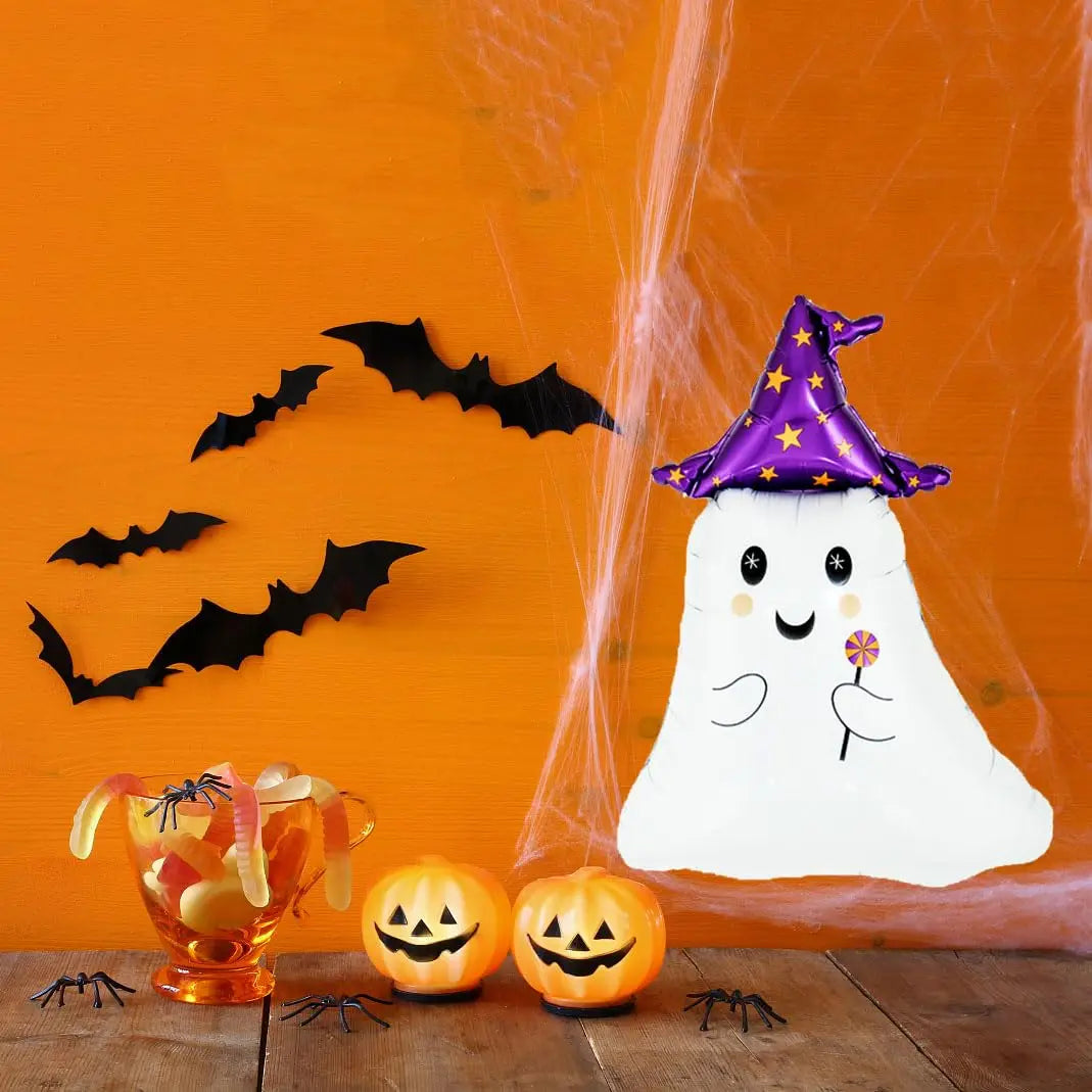 5pcs 31.5 inch cute ghost aluminum foil balloons birthday Halloween haunted house party decoration balloons