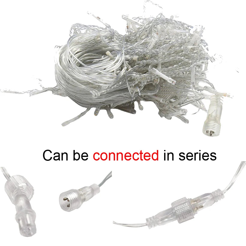 Christmas Decoration 2025 Festoon Led Icicle Curtain Lights Outdoor Droop 0.5/0.6/0.7M Street Garland On The House New Year Eve