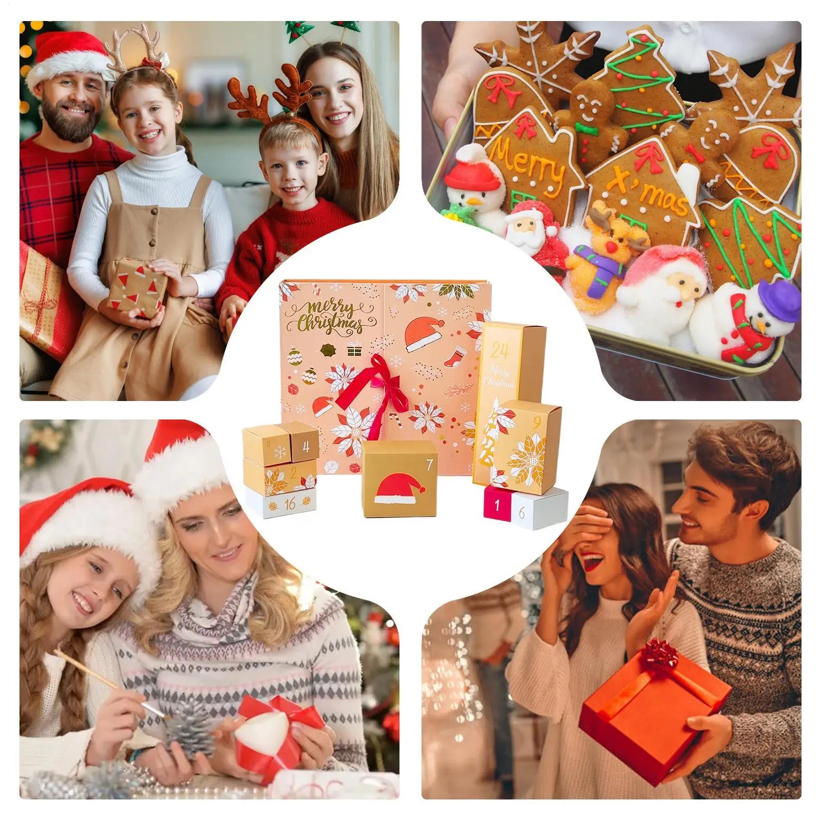 2025 Empty Advent Calendar Box 24 Days DIY Christmas Countdown Calendar Box Fillable Holiday Case for Candy Jewelry Small Gifts