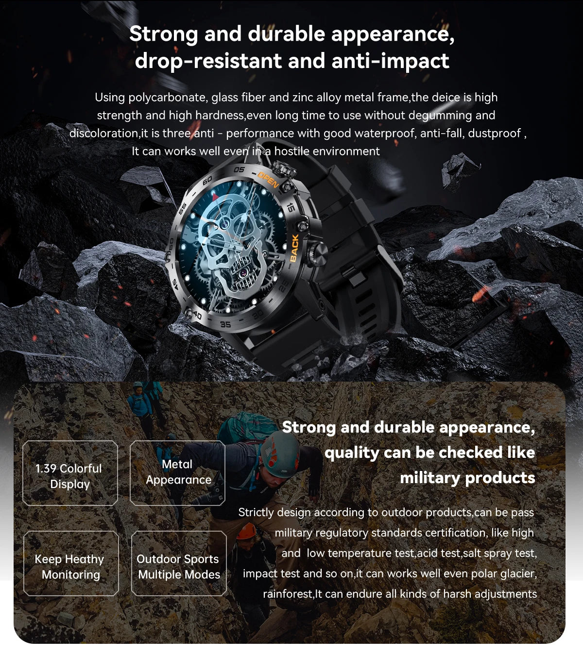 Abelanja Steel 1.39 Bluetooth Call Smart Watch Men Sports Fitness Tracker Watches IP67 Waterproof Smartwatch for Android IOS K52