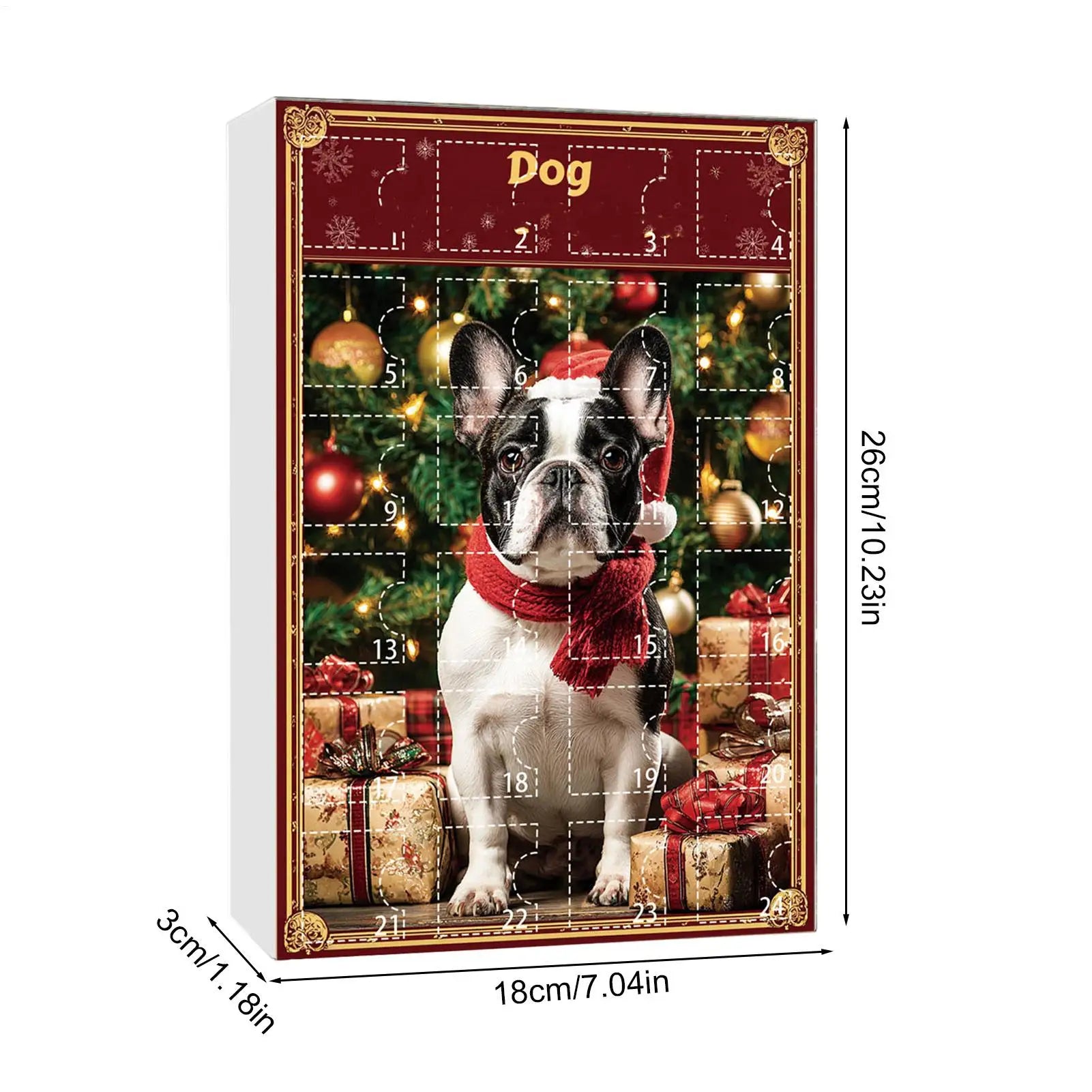 Dog Advent Calendar 24 Days Countdown 2D Acrylic Christmas Ornaments Pet Lover Gift Tree Home Window Car Holiday Decorations
