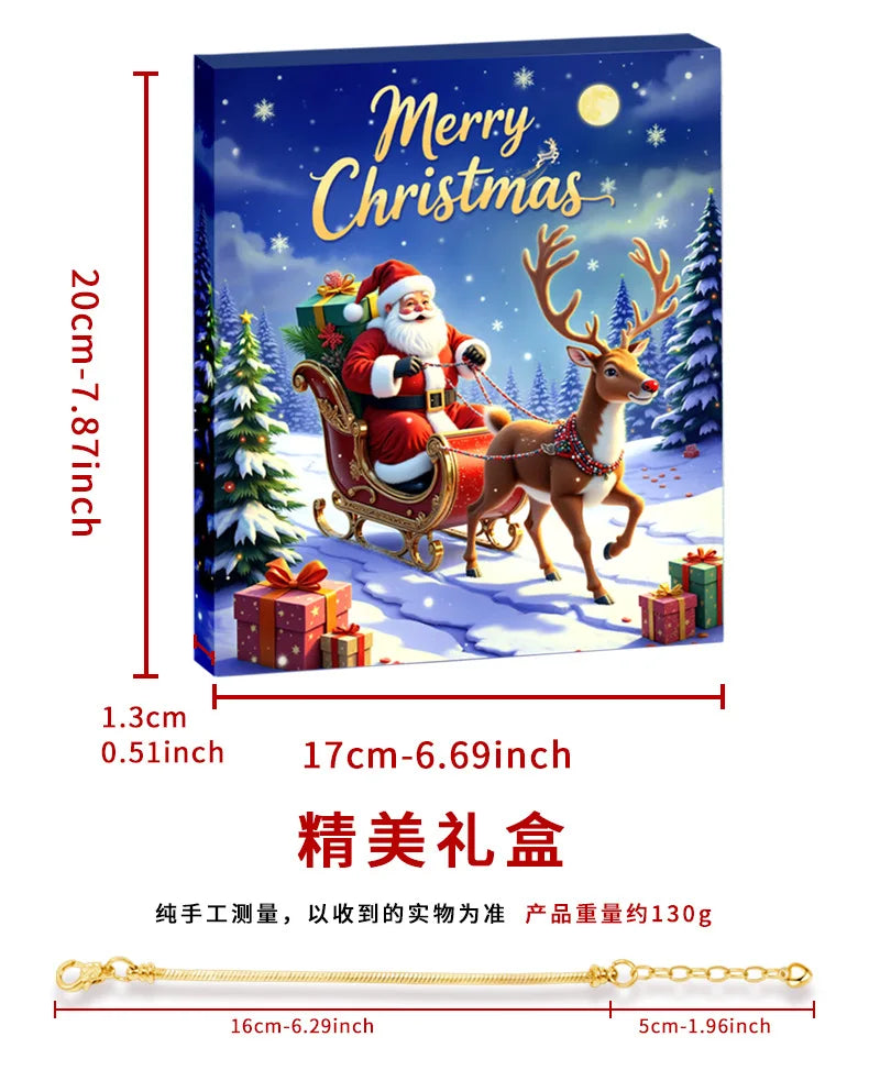 Christmas Advent Calendar 24day DIY Countdown Bracelet Surprise Blind Box Christmas Decoration Combo Bracelet Blind Box Gift Set
