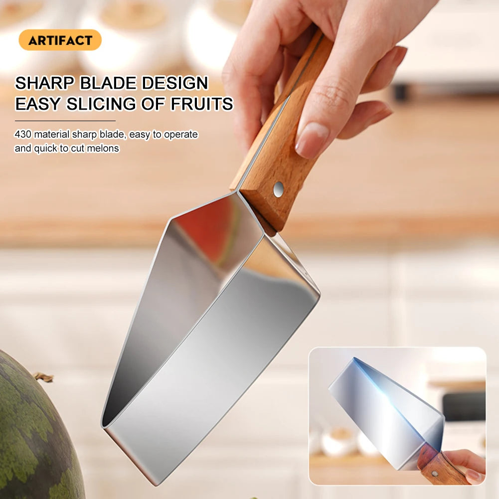 Watermelon Cutter Stainless Steel Watermelon Slicers Reusable Labor-Saving Fruit Cutter Slicers Divider Tool Kitchen Accessories