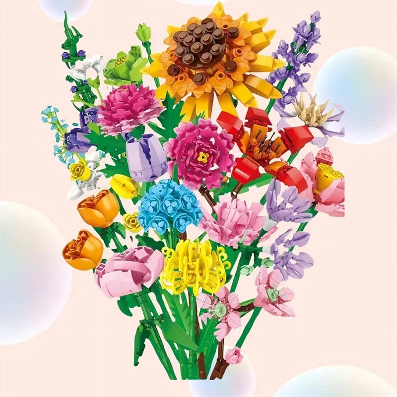 24 Days Flower Bouquet Building Blocks Christmas Advent Calendar Sunflower Countdown Advent Calendars Christmas Decoration 2025