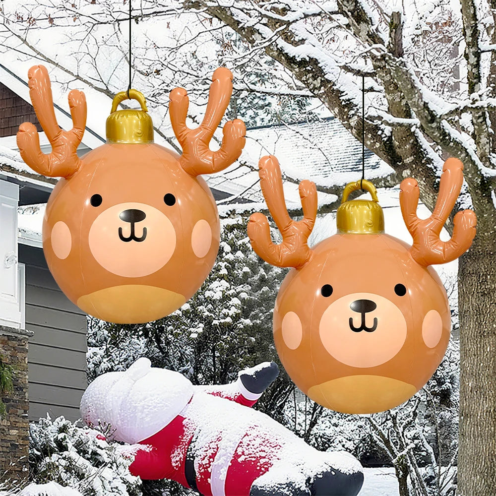 1pc Inflatable Reindeer Antlers Christmas Ball Suitable For Courtyard Decoration Party Decoration Atmosphere Christmas Gifts