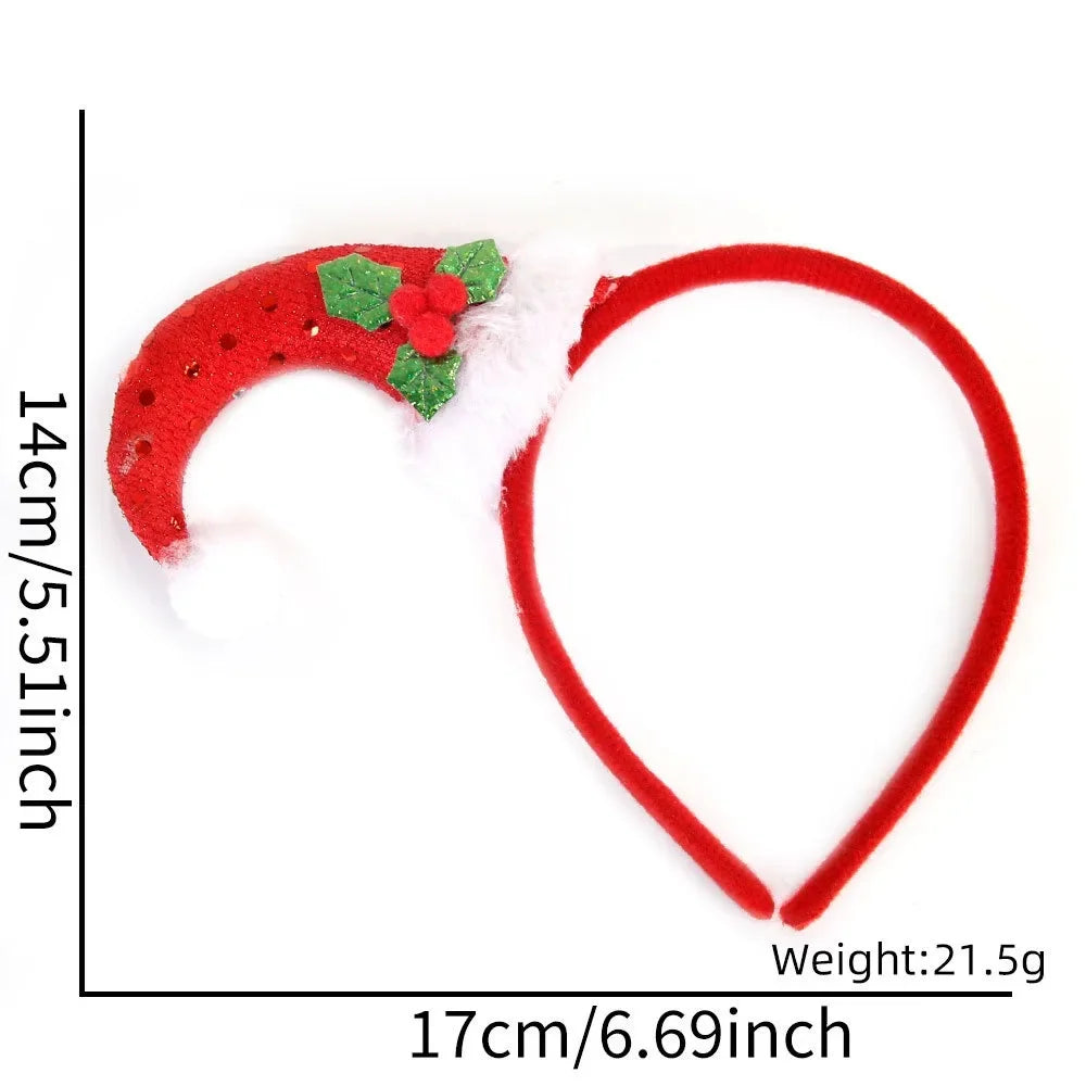 Cartoon Christmas Headband Santa Hat Head Band Elk Antler Xmas Tree Headband Merry Christmas Party Hat Happy New Year 2026 Decor