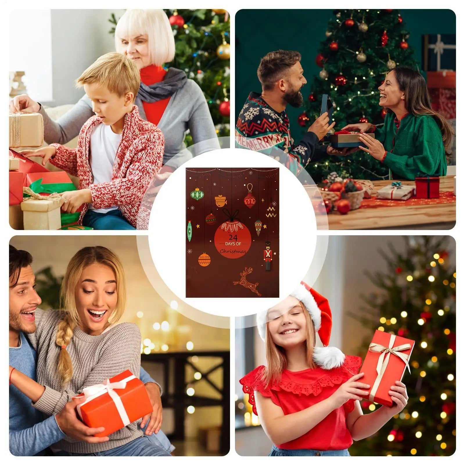 24 Days Refillable Christmas Advent Calendar with Treat Boxes, Holiday Countdown for Home Decor & Family Activities for Kids