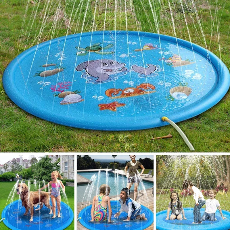 170cm Summer Dog Toy Splash Sprinkler Pad Pet Swimming Pool Interactive for Pet Children Interactive Outdoor Play Water Mat Toys
