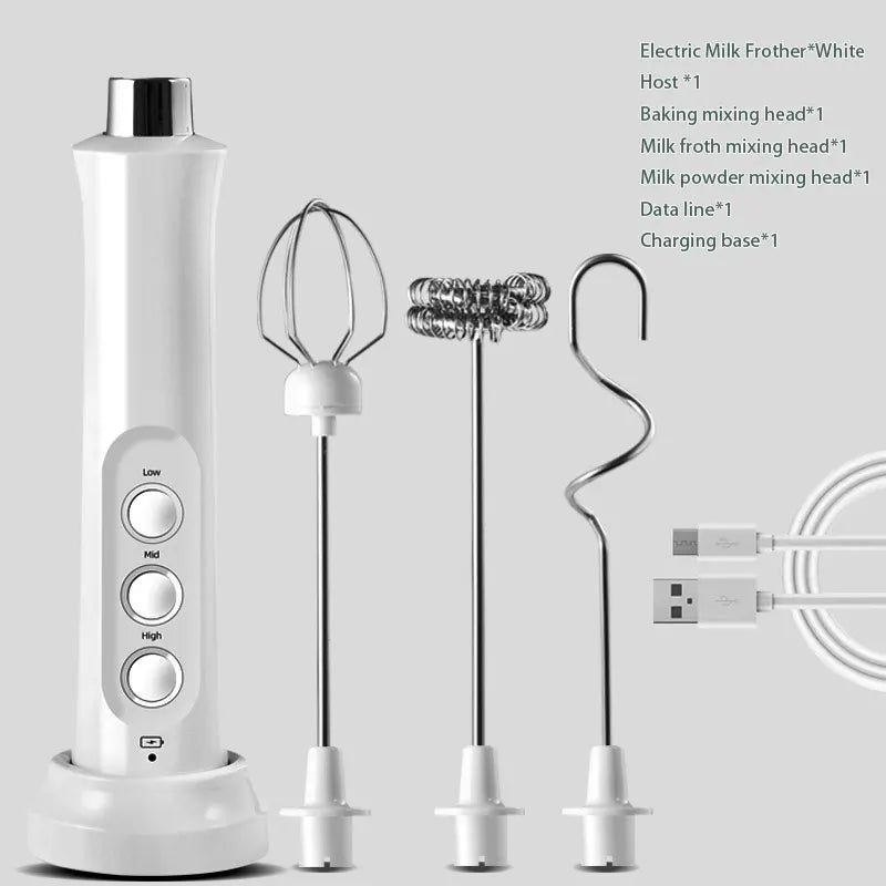 3 In 1 Portable Rechargeable Electric Milk Frother Foam Maker