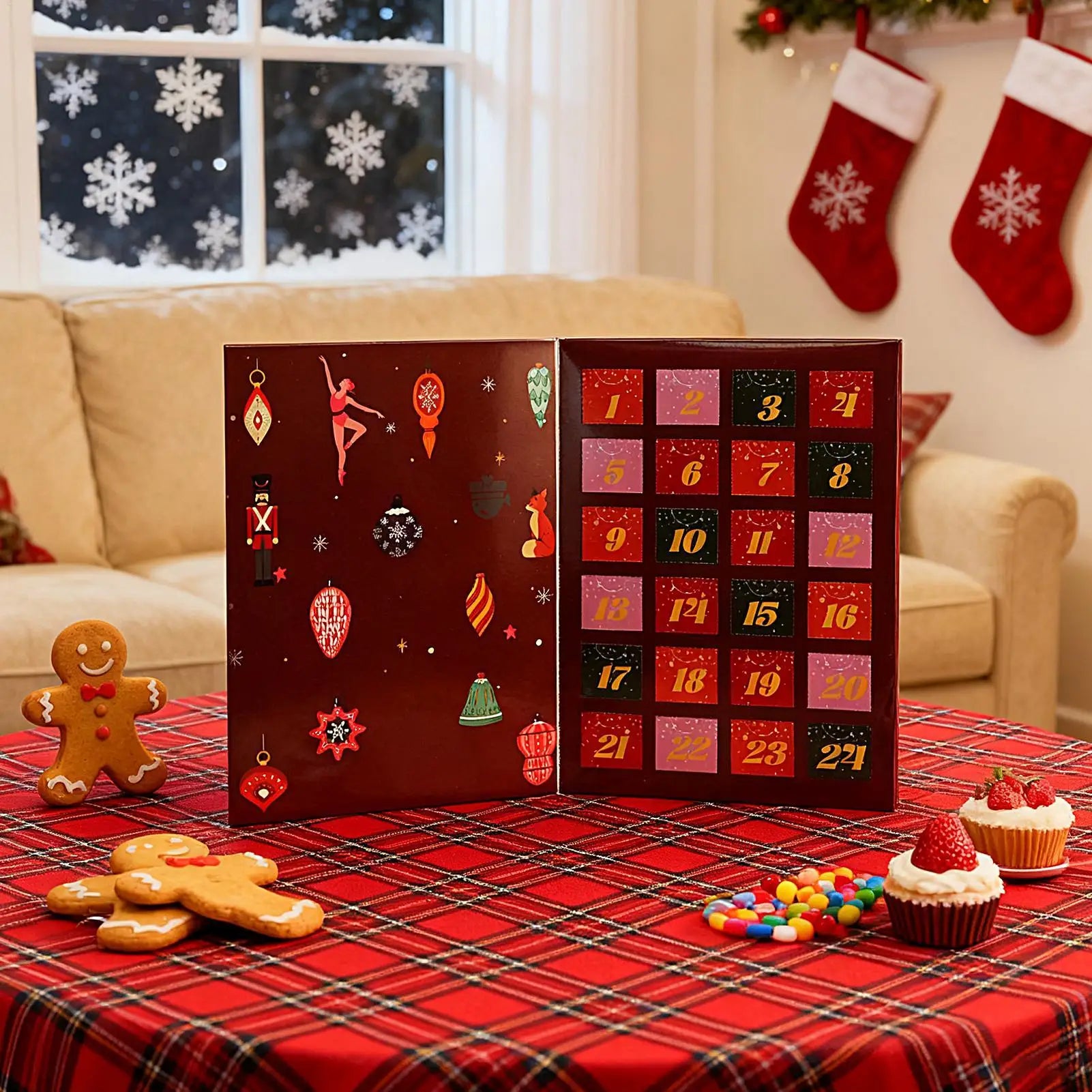 24 Days Refillable Christmas Advent Calendar with Treat Boxes, Holiday Countdown for Home Decor & Family Activities for Kids