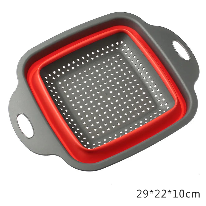 2022 Foldable Vegetable Washing Basket Vegetable Fruit Filter Portable Colander Collapsible Drainer Kitchen Accessories Gadgets