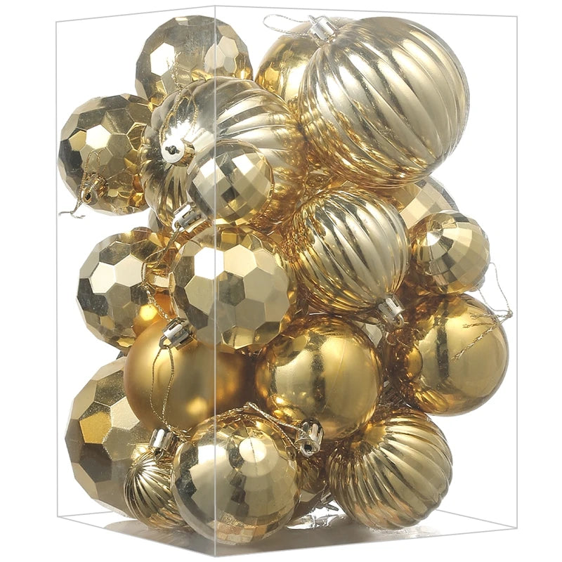 Christmas Ball Ornaments 30Pcs of 4/6/8CM Shatterproof Plastic Christmas Ball Xmas Tree Hanging Decor for Home New Year Decor