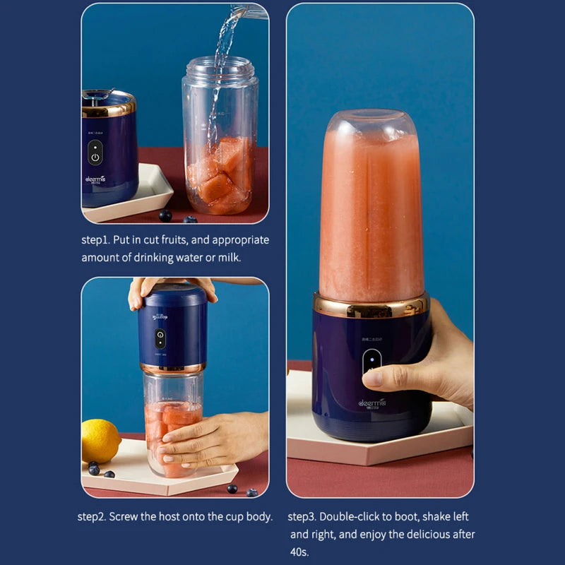 Multifunctional Double Cup Electric Fruit Juicer Portable Juicer Fruit Blender