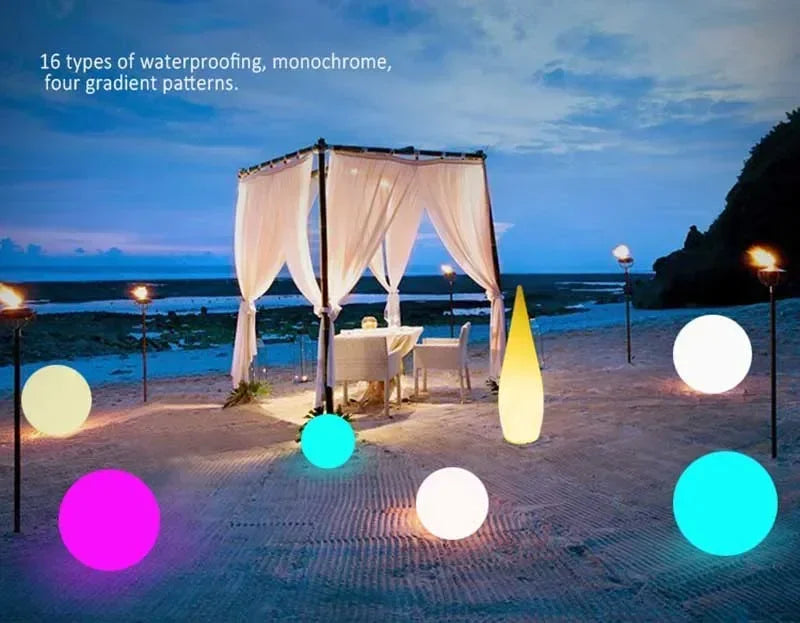 LED Ball Light Solar Lamp Outdoor Lawn Lamp Luminous Ball Pool Bedroom Table Party Garden Lighting Remote Control Waterproof
