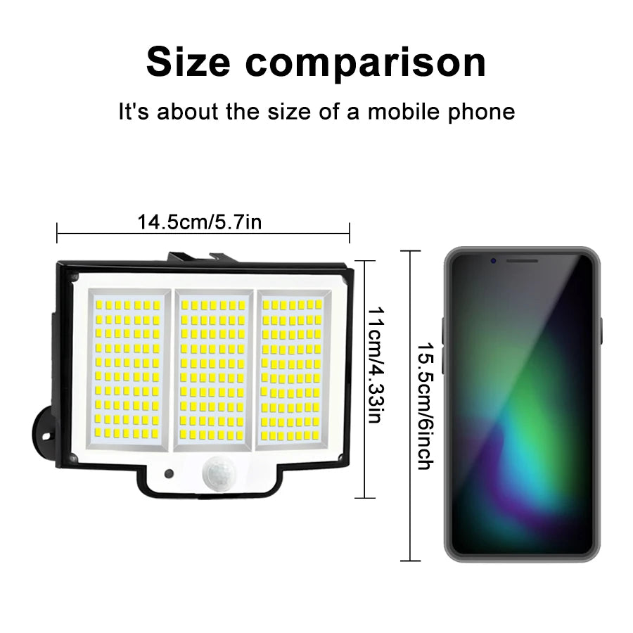 Solar Lights Outdoor Garden 200/288LED Solar Security Light Motion Sensor 3 Mode Waterproof Solar Powered Flood Lamp Yard Garage