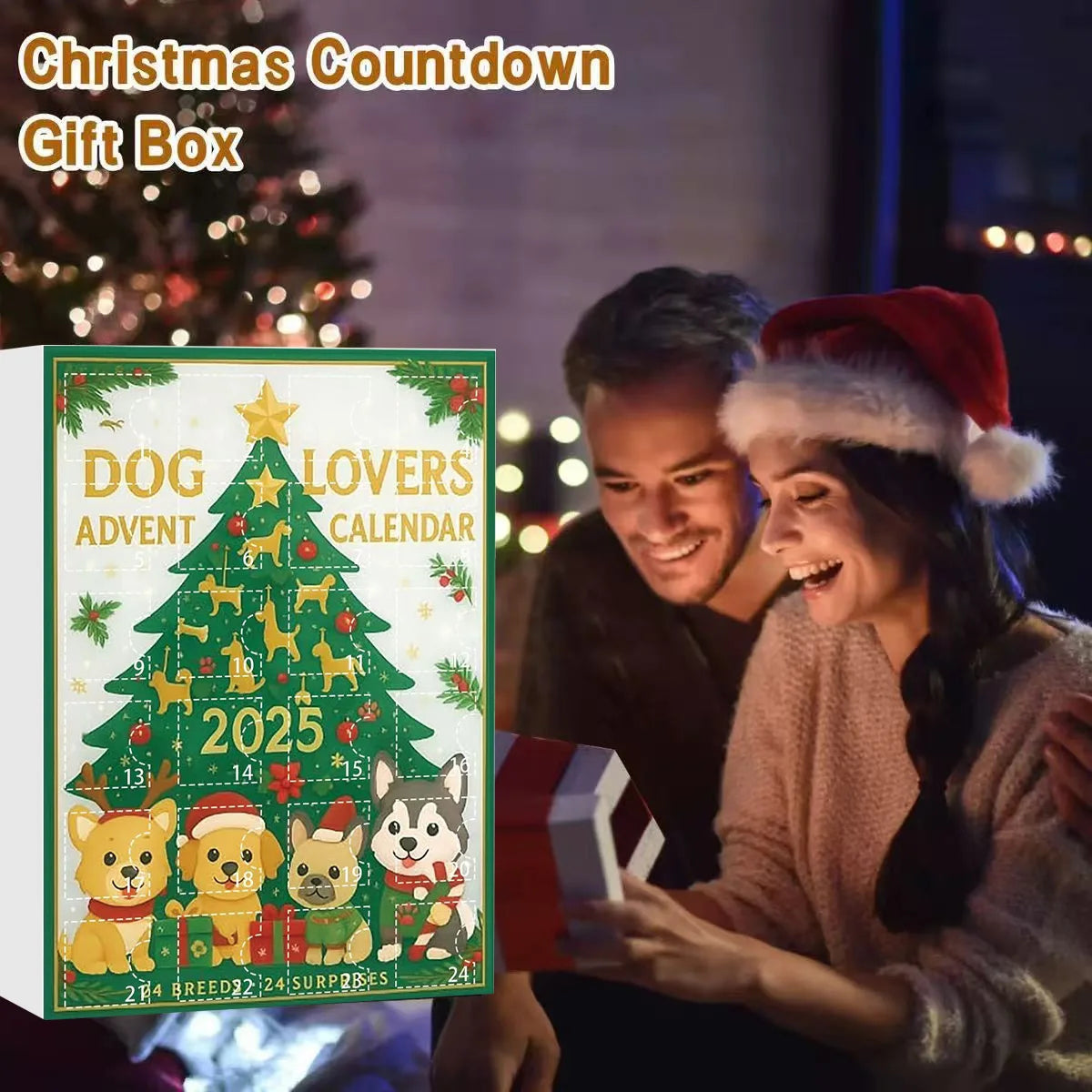 Dog Lovers Advent Calendar 24 Days Dogs Countdown Animal Advents Calendars Puppy-Themed Christmas Gift Set Holiday Gift
