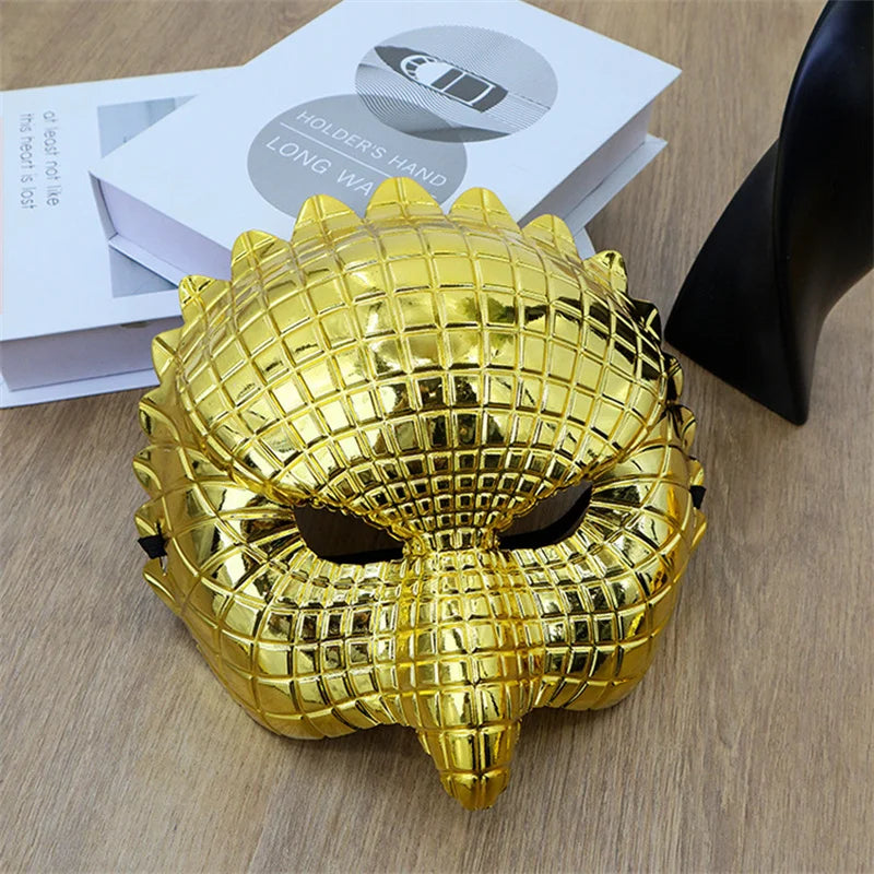 Animal Golden Plastic Leopard Face Cover with Adjustable Elastic Bands Halloween Costume Cosplay Mask Costume Accessories
