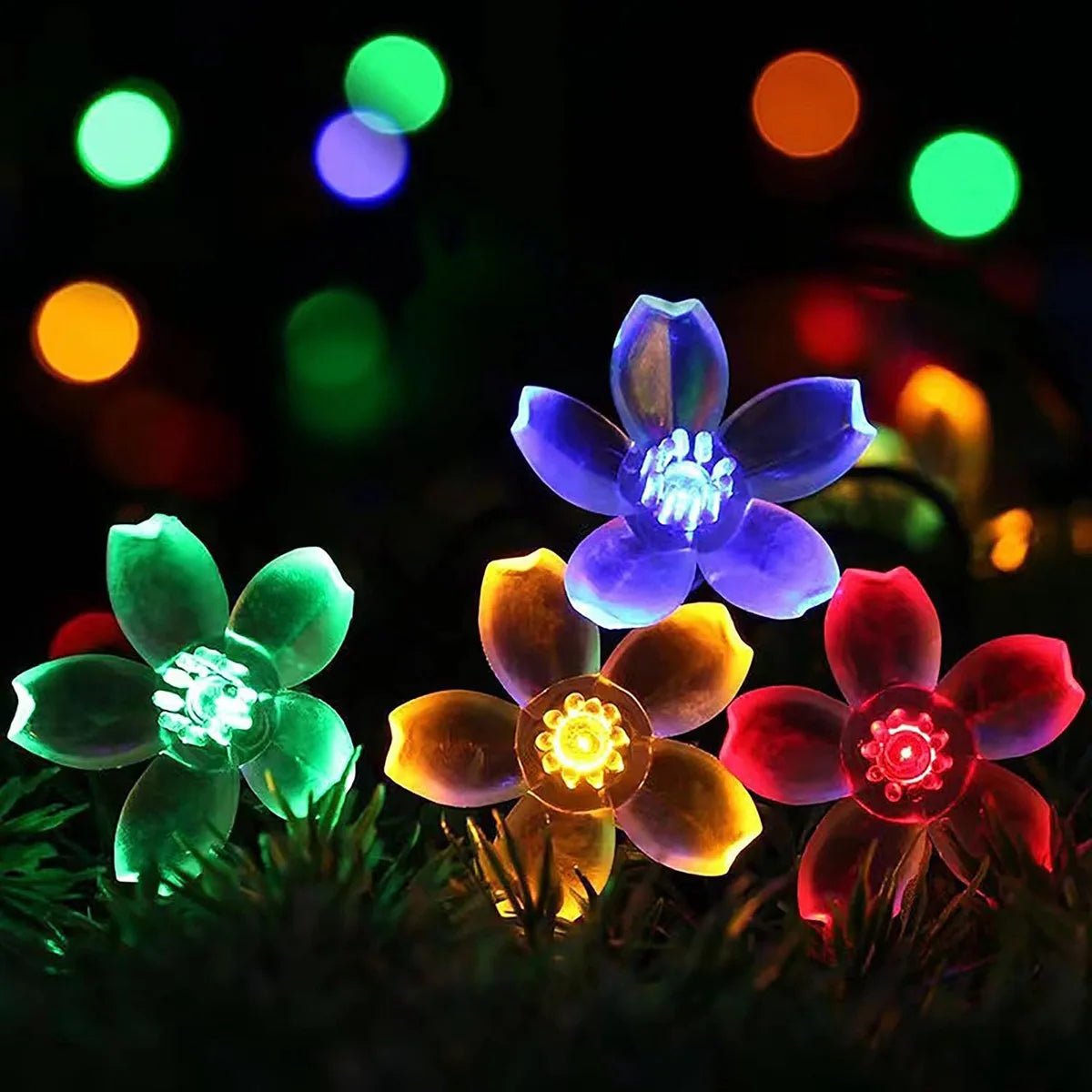 1PC Flower Fairy Lights Battery Operated String Lights Waterproof 10/20/30/40 LED Cherry Blossom Lights For Patry Wedding Decor