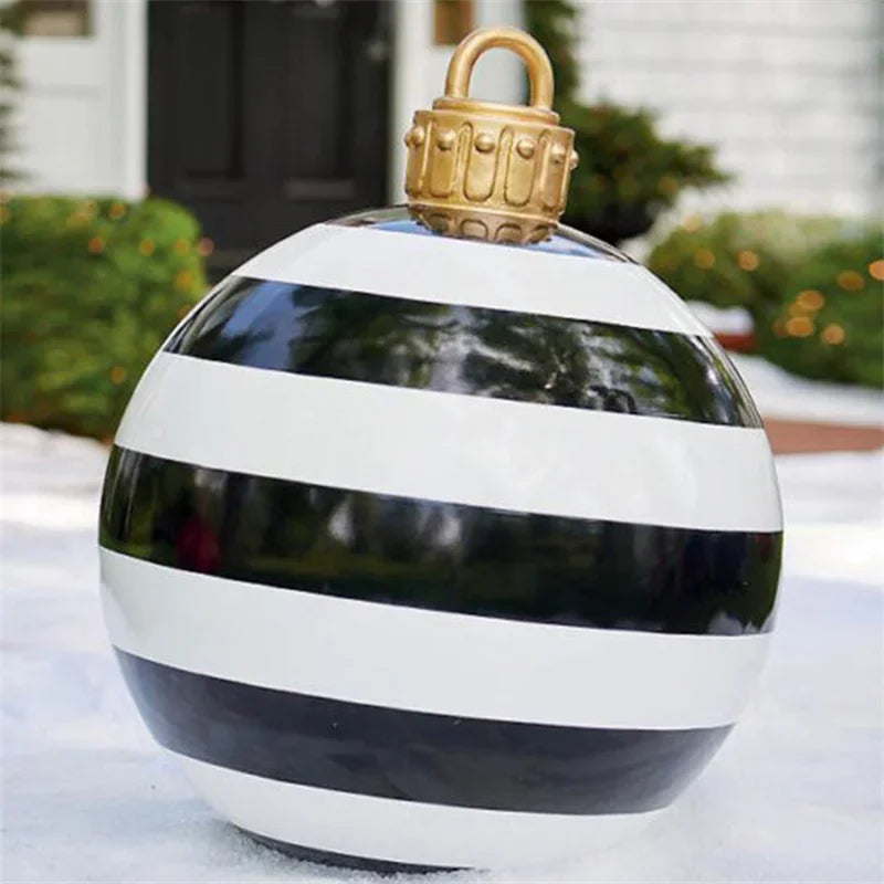 2024 Christmas 60cm Outdoor Inflatable Ball PVC Giant Big Ball Tree Ornament Outdoor Toy Ball Christmas Gift Ornament  2025