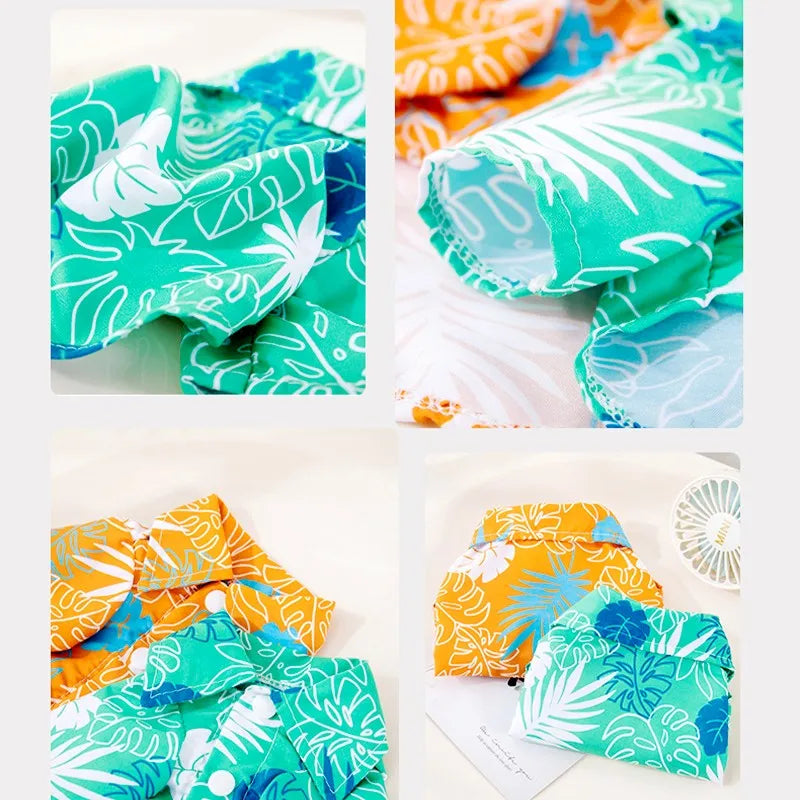Summer Dog Clothes Hawaiian Style Pet Beach Dog Shirts Fashion Puppy Vest Coconut Print Cat Shirt Chihuahua Yorkies Pet Clothes