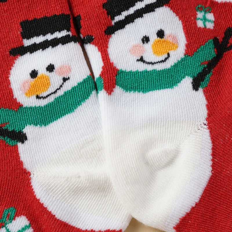 8 Pairs/Set Cute Christmas Socks Cotton Breathable Fashoin Funny Middle Tube Sock Comfortable Casual Warm Winter Gift Socks