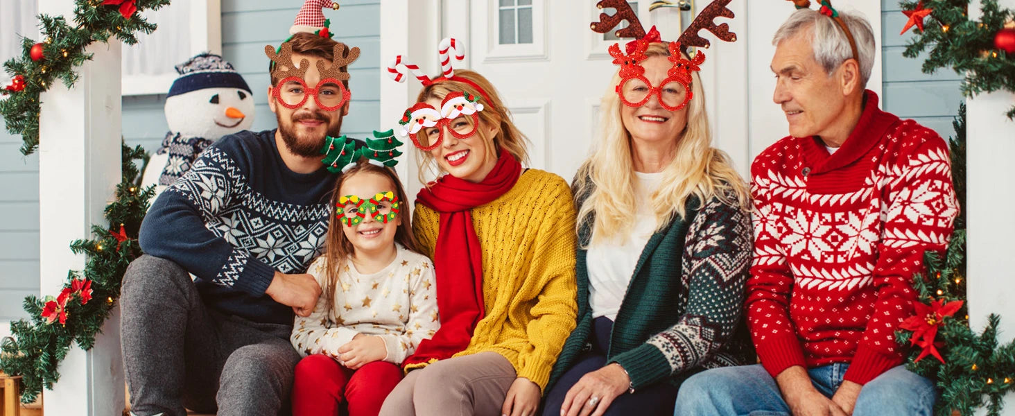 Christmas Glasses Holiday Party Frames Christmas Decoration Accessories Costume Eyeglasses for Christmas Parties Holiday Favors