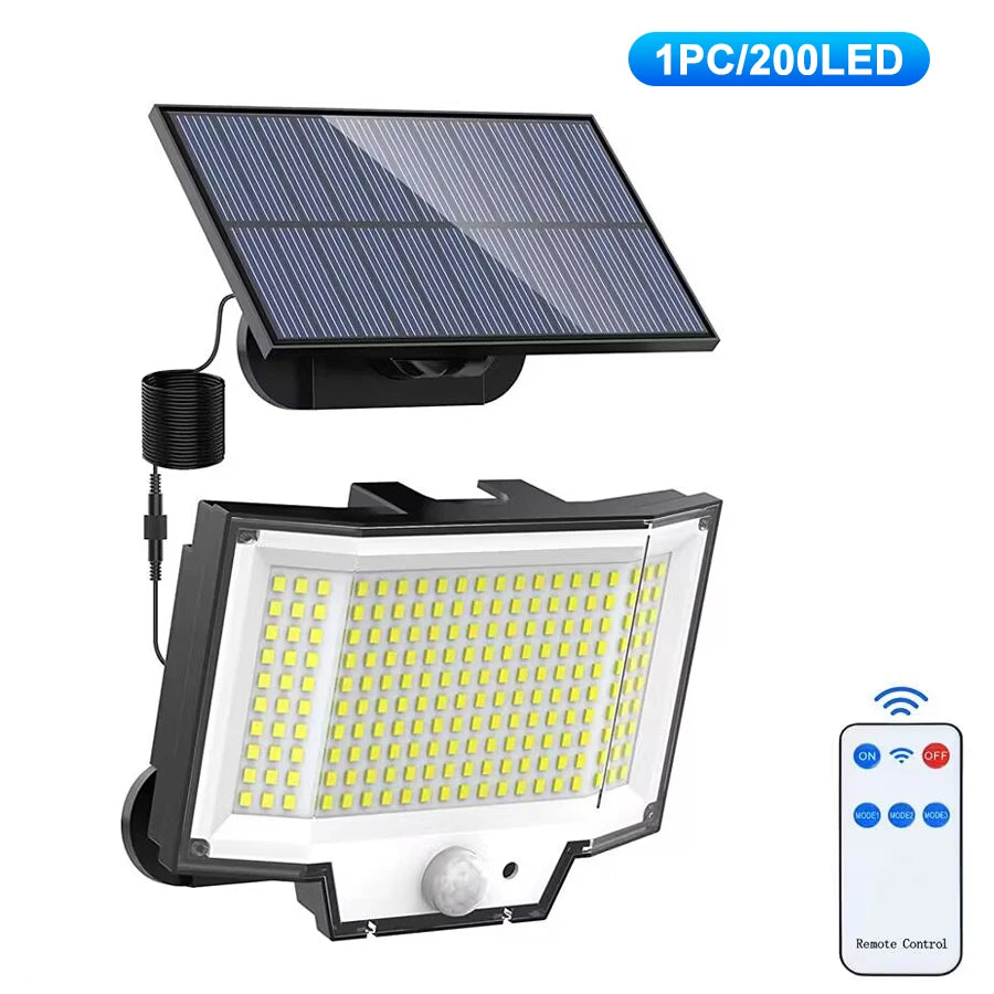 Solar Lights Outdoor Garden 200/288LED Solar Security Light Motion Sensor 3 Mode Waterproof Solar Powered Flood Lamp Yard Garage