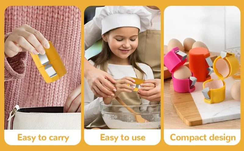 Plastic Egg Shell Opener Professional Manual Eggs Breaker Non-Stick Hand Eggshell Separator Multifunctional Kitchen Baking Tools